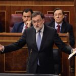 Mariano Rajoy, durante la sesión de control al Gobierno/Efe