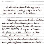 La primera de las cuartillas en las que la hermana Lucía escribió la visión de su puño y letra