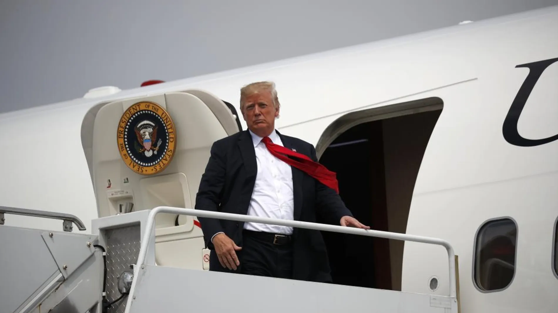 Donald Trump en el Air Force One
