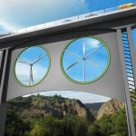 Propuesta para instalar dos turbinas eólicas iguales bajo un viaducto