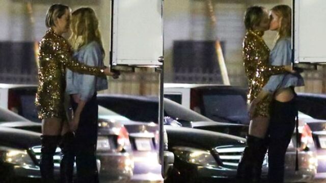 Miley Cyrus y Stella Maxwell, tórrida pasión en un párking
