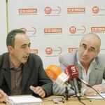 José Blanco yJuan Carlos Hidalgo, ayer durante su comparecencia