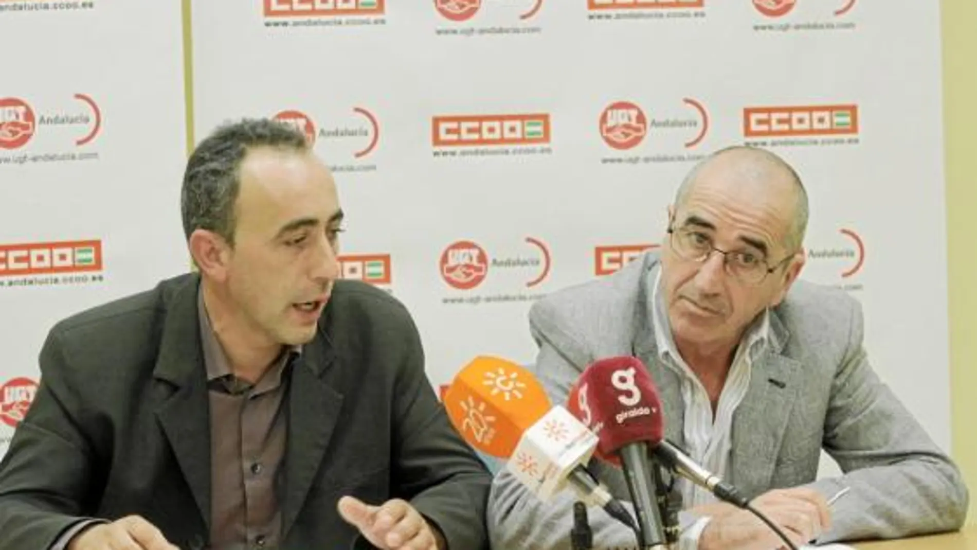 José Blanco yJuan Carlos Hidalgo, ayer durante su comparecencia