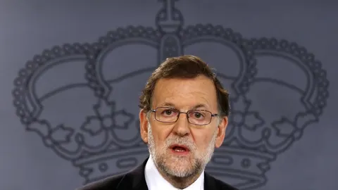 Mariano Rajoy, durante la rueda de prensa que ha ofrecido hoy en La Moncloa tras la reunión del Consejo de Ministros.