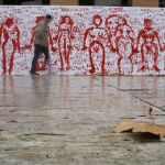 Pinturas contra la violencia machista en la Universidad Complutense de Madrid