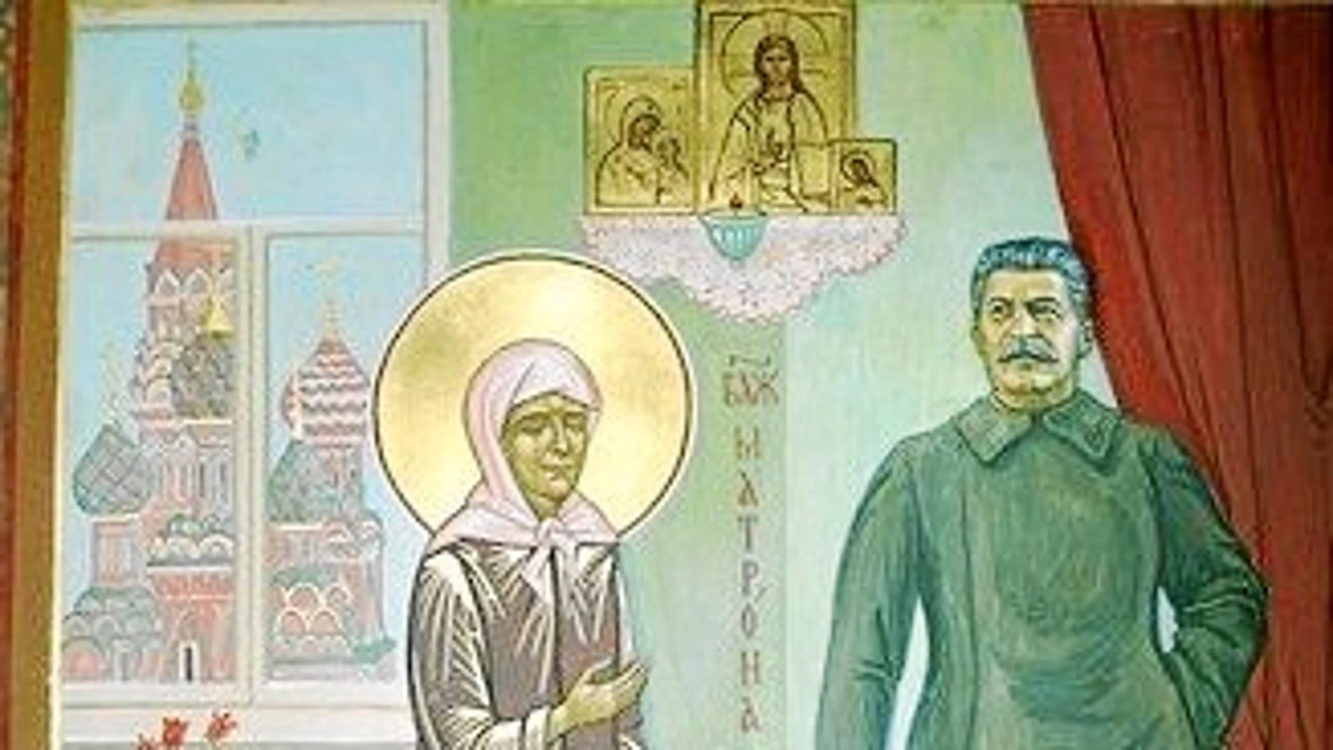 La propaganda comunista extendió la idea de que el tirano había recibido la bendición de una santa ciega para enfrentarse a los nazis