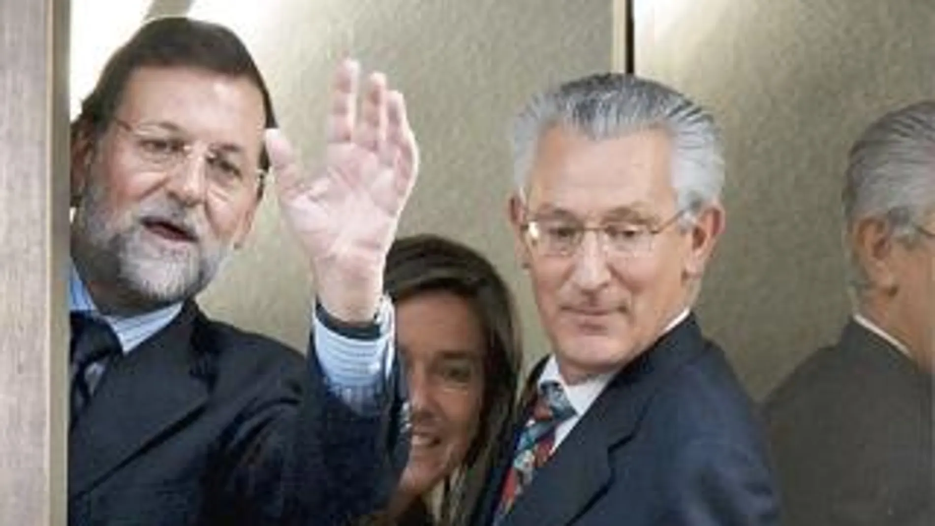 Mariano Rajoy junto al senador del PP en Navarra José Ignacio Palacios