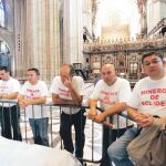 Encierro que mantienen los ex mineros de Boliden en la Catedral