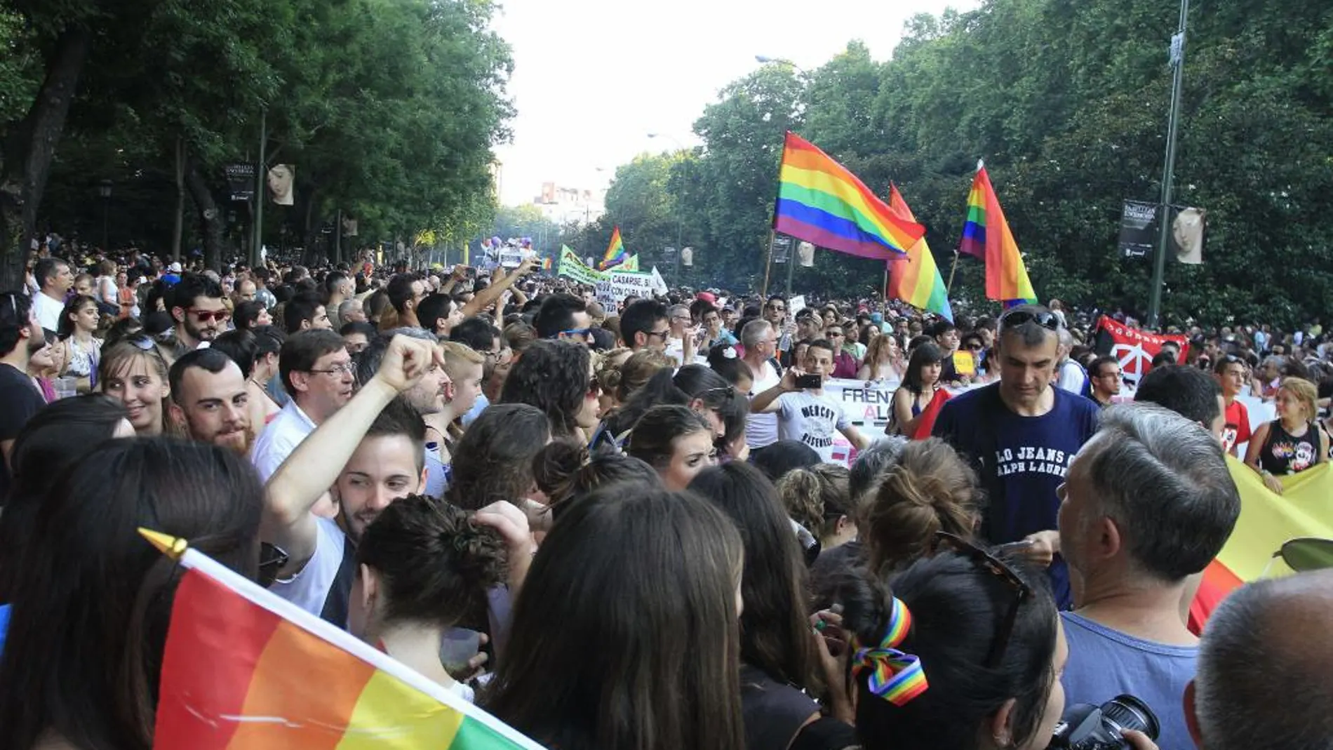 Participantes en la manifestación del Orgullo Gay celebrada en Madrid