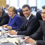 Pedro Sanchez, junto a la canciller alemana Angela Merkel. Efe