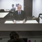 El eurodiputado del PP y exconseller de Presidencia valenciano, Esteban González Pons, durante su declaración hoy por videoconferencia como testigo en el juicio del caso Nóos