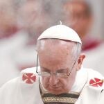 Francisco, ayer, en San Pablo Extramuros, tras incensar la basílica