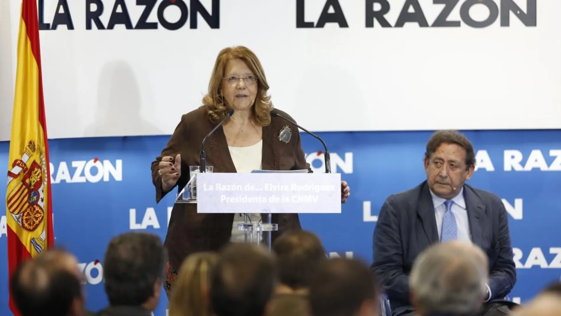 Elvira Rodríguez durante su intervención en LA RAZÓN DE...