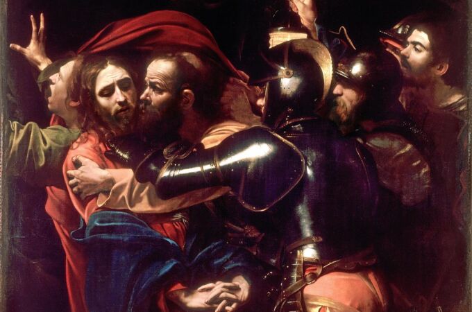 EL BESO DE JUDAS. Caravaggio retrató como a un traidor a Judas en este óleo