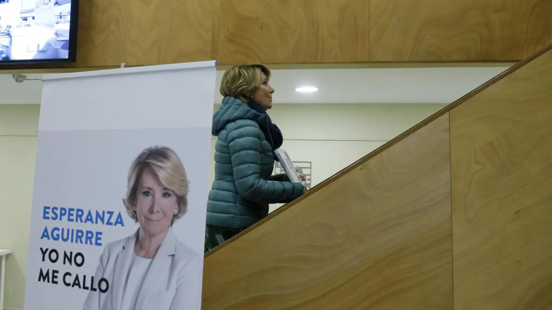 La portavoz del PP en el Ayuntamiento de Madrid, Esperanza Aguirre, durante la presentación de su nuevo libro "Yo no me callo"