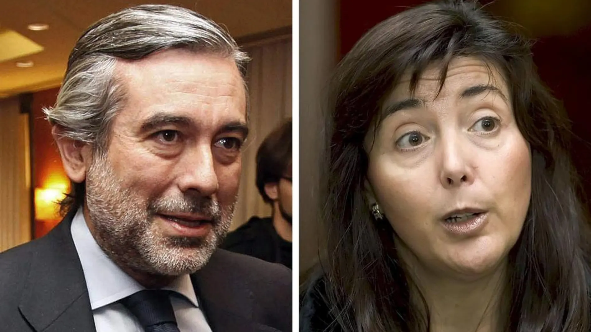 Fotografías de archivo de los dos ex vocales del Consejo General del Poder Judicial (CGPJ), el magistrado Enrique López (i), y la presidenta de la sección segunda de la Sala de lo Penal de la Audiencia Nacional, Concepción Espejel (d)
