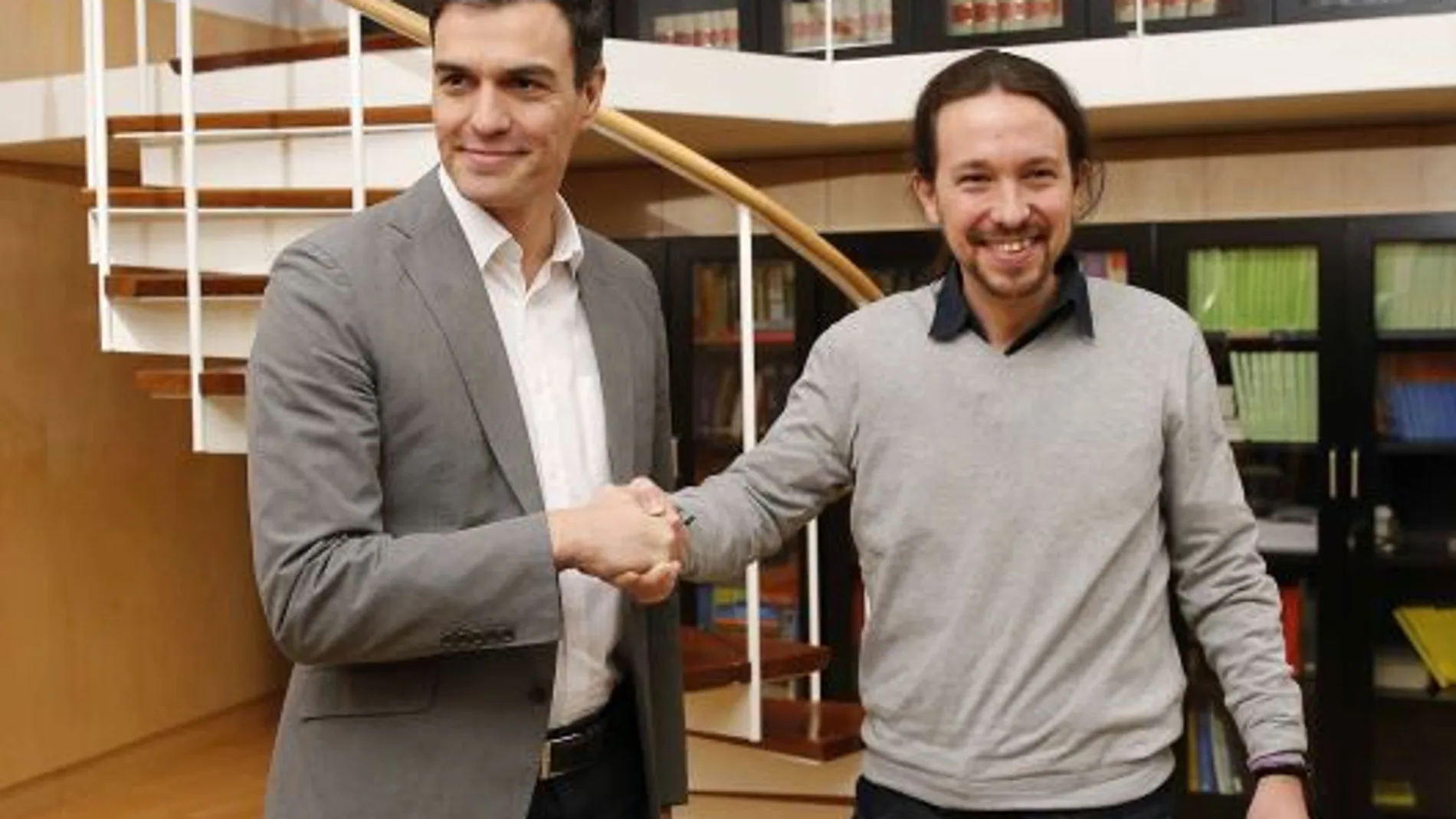 Pedro Sánchez y Pablo Iglesias, en su último encuentro en febrero