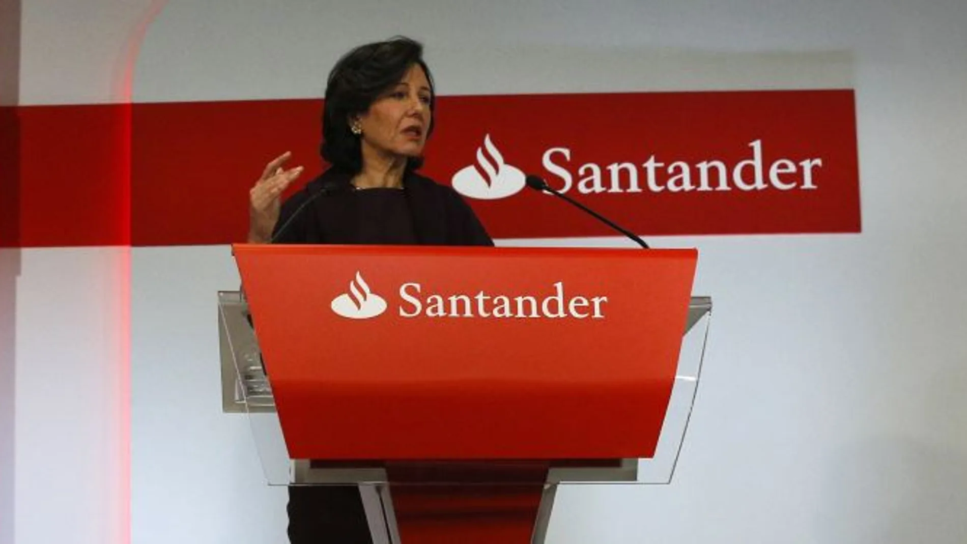 La presidenta del Banco de Santander, Ana Botín, durante la presentación de resultados del grupo