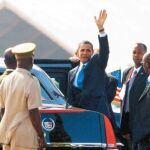 Obama, a su llegada ayer a Puerto España, capital de Trinidad y Tobago