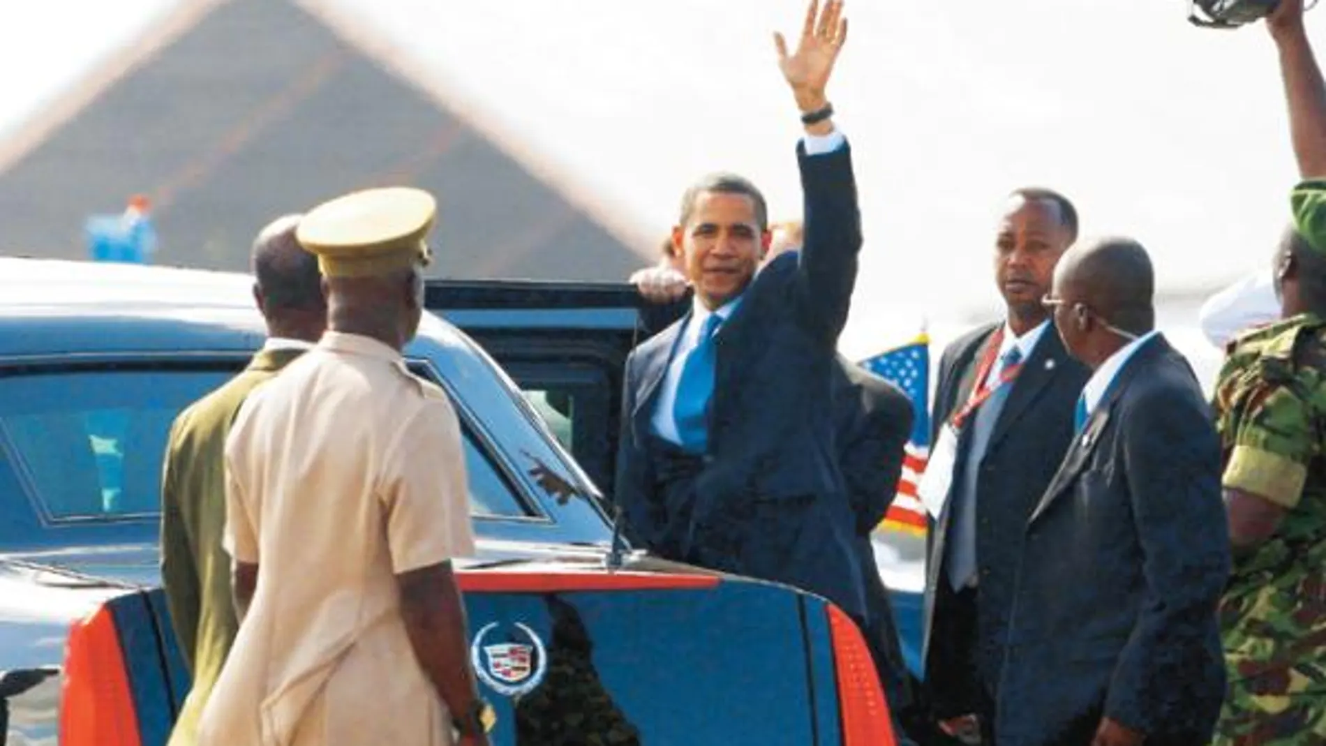 Obama, a su llegada ayer a Puerto España, capital de Trinidad y Tobago
