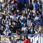 Los jugadores del CD Leganés celebran el primer y único gol del encuentro. EFE/Javier Lizón.