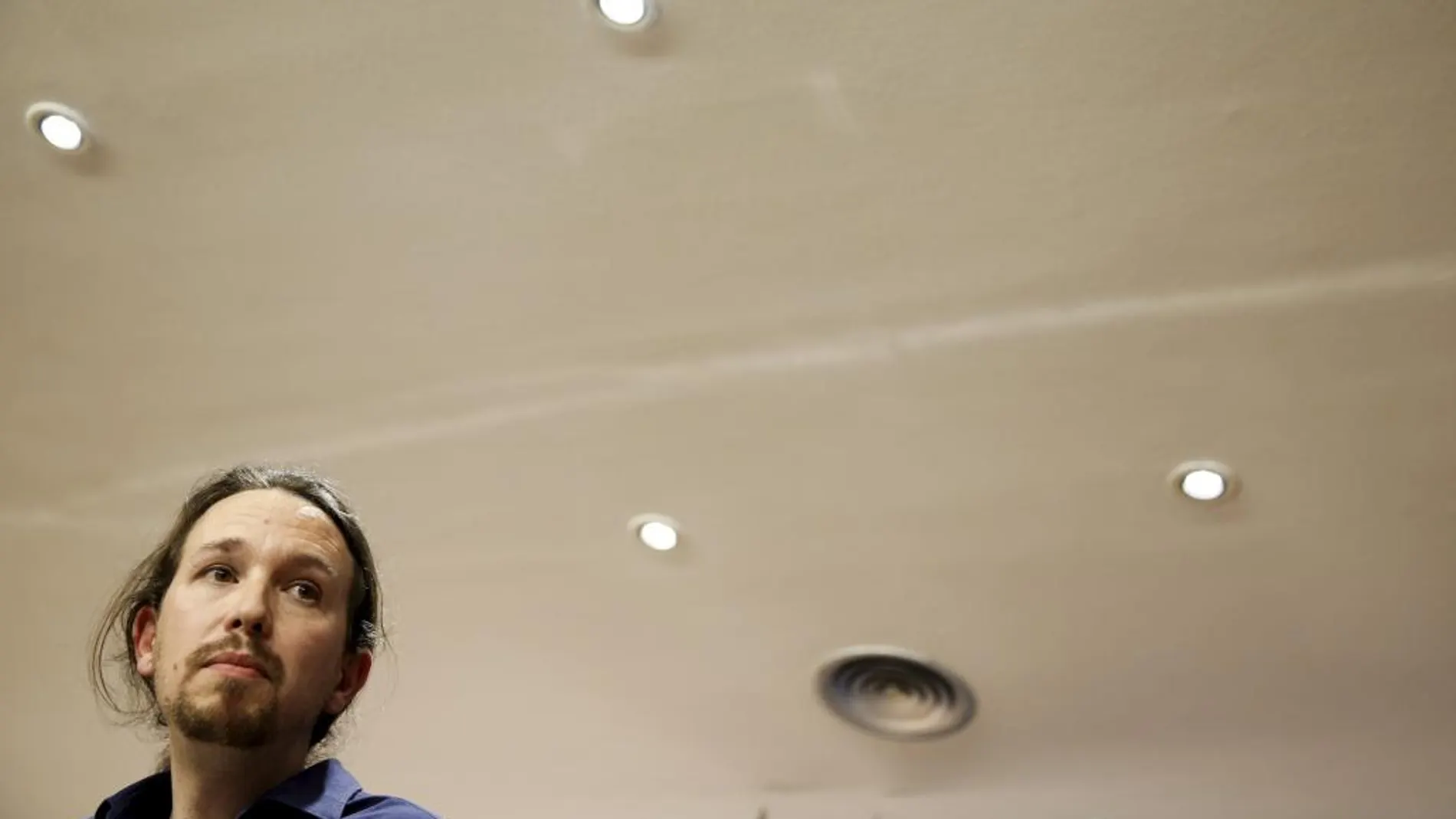 Pablo Iglesias, ayer, tras su reunión con Sánchez