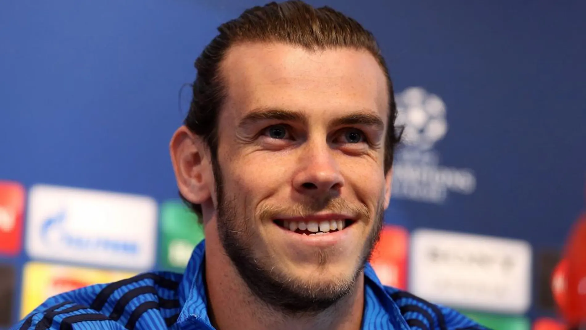 El futbolista del Real Madrid Gareth Bale en la rueda de prensa previa al partido frente al Manchester City