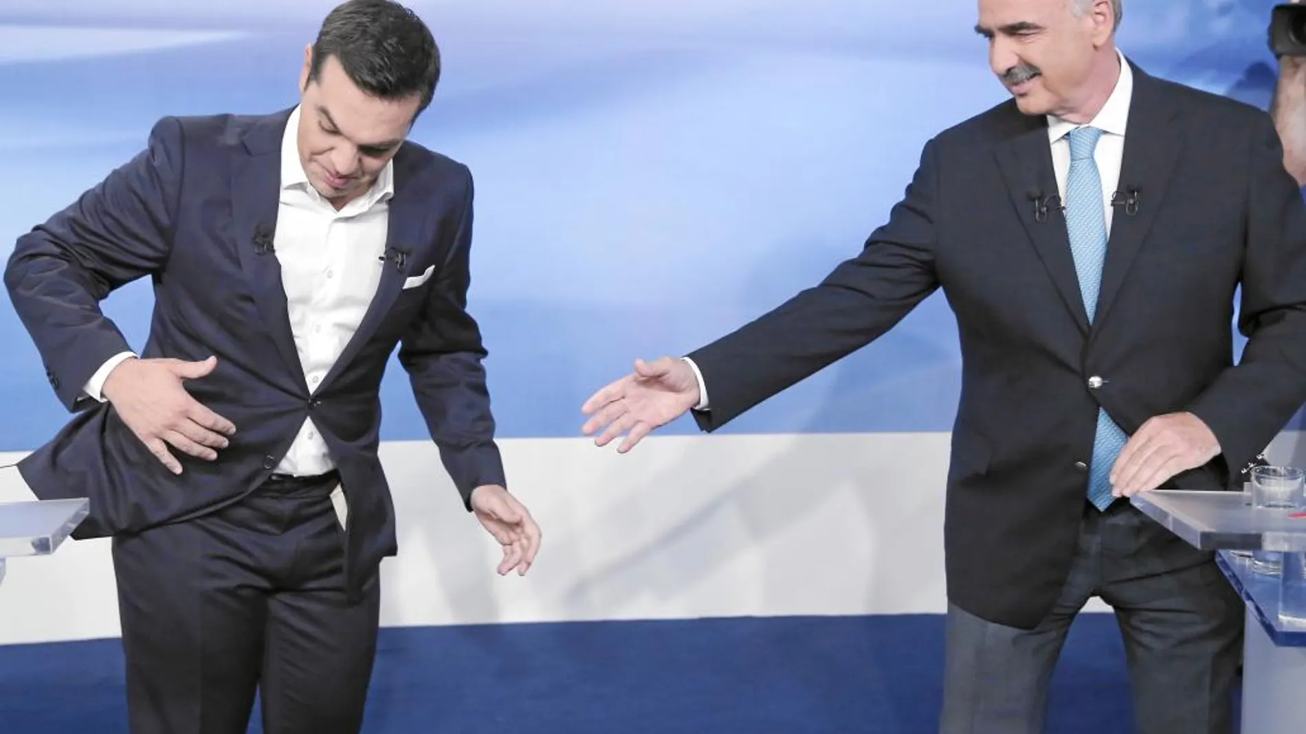 Tsipras y el líder de Nueva Democracia en el cara a cara de ayer