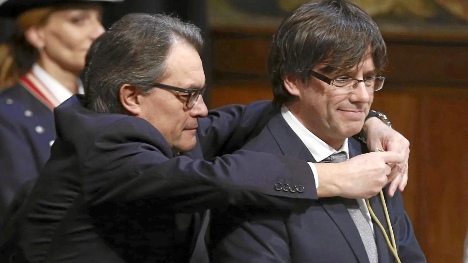 El ex presidente de la Generalitat de Cataluña Artur Mas, el día de la toma de posesión de su sucesor, Carles Puigdemont