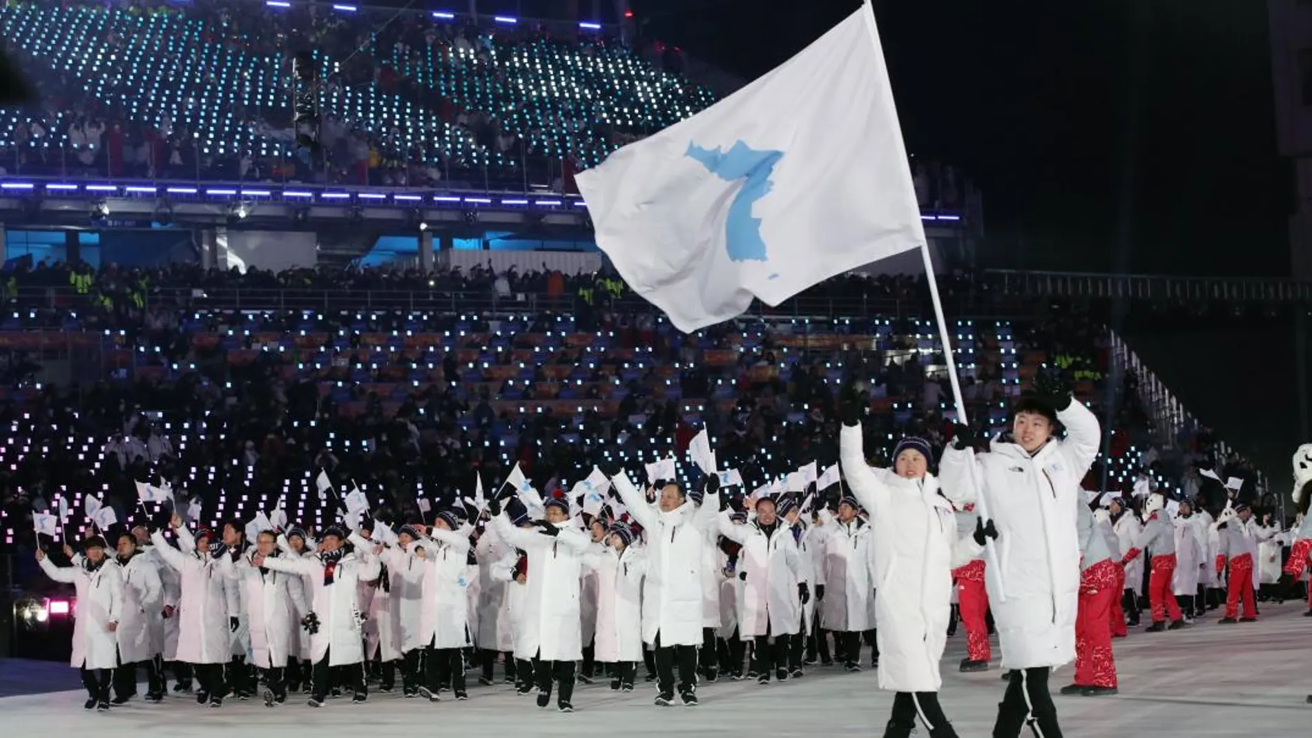 Imágenes de la ceremonia de apertura de los Juegos Olímpicos de Invierno 2018 de Pyeongchang (Corea del Sur), primer acontecimiento que atacó el malware Olympic Destroyer