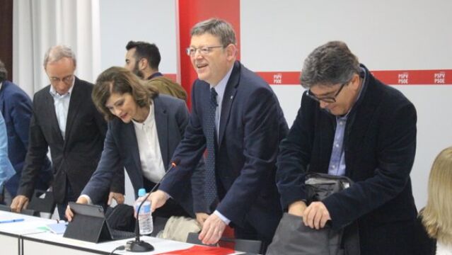 Reunión de la Comisión Ejecutiva del PSPV hoy en Valencia.