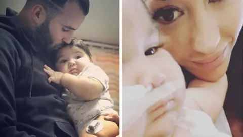 Jesé Rodríguez y Aurah Ruiz junto al pequeño Nyan / Instagram