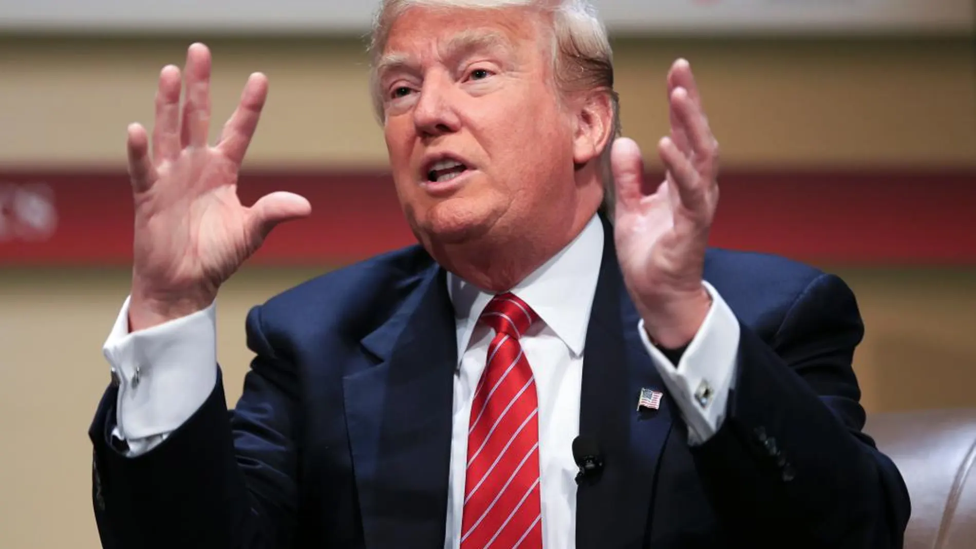 Donald Trump, hoy, en un acto electoral.