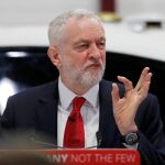 El líder del Partido Laborista británico, Jeremy Corbyn, durante su discurso