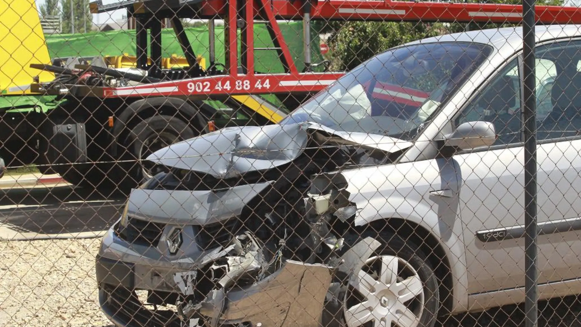 Estado en el que ha quedado el monovolumen implicado en el accidente