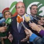 El presidente de Murcia, ayer, tras conocer que ha sido llamado a declarar como investigado