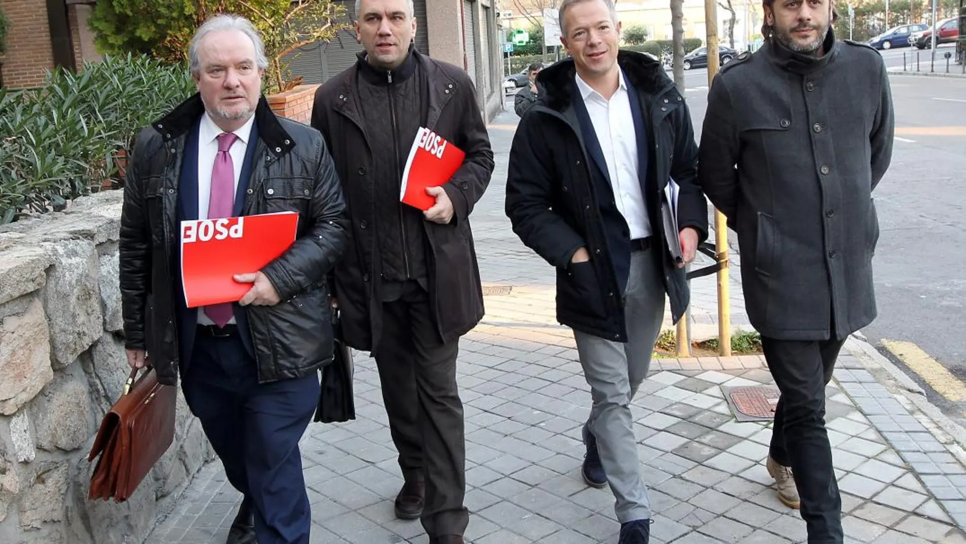Martín, Izquierdo, Ander Gil y Tapias, ayer en Madrid