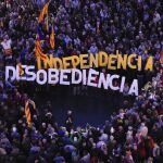 Manifestación contra los juicios a políticos catalanes por el 9-N.