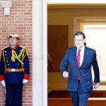 El presidente del Gobierno, Mariano Rajoy, ayer, en el Palacio de la Moncloa