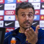 El entrenador del FC Barcelona, Luis Enrique Martínez, ayer, antes del partido ante el Granada.