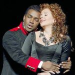Con Fleming, en pleno dúo amoroso, durante la representación de «Armida» en Nueva York