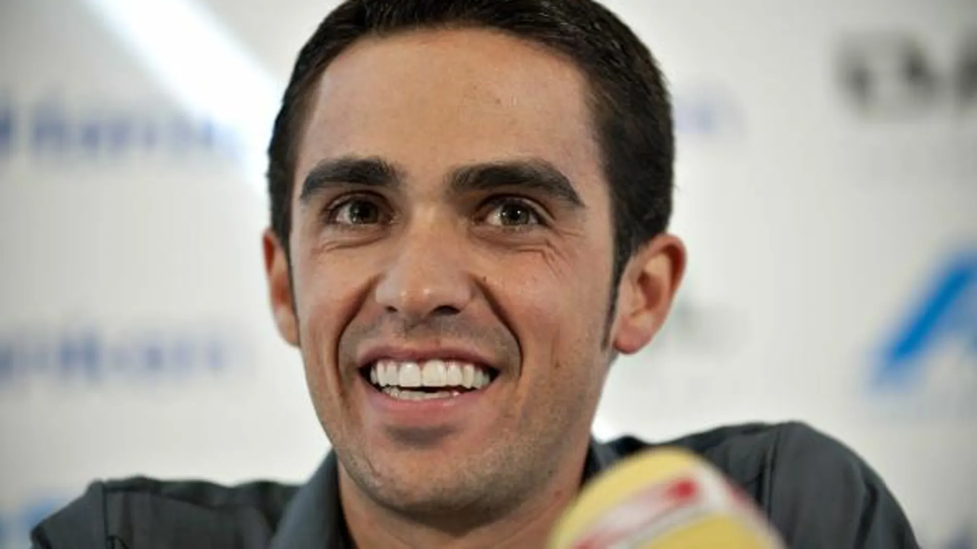 Alberto Contador, durante la rueda de prensa