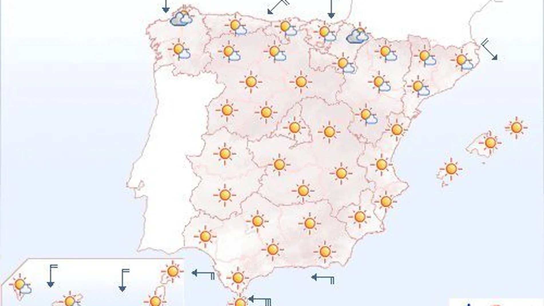 Buen tiempo en casi toda España