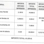 Desglose en el informe de la Guardia Civil del coste de la cartelería para publicitar el referéndum del 1-O, 61.879 euros en total, que asumió Òmnium para no comprometer a la Generalitat