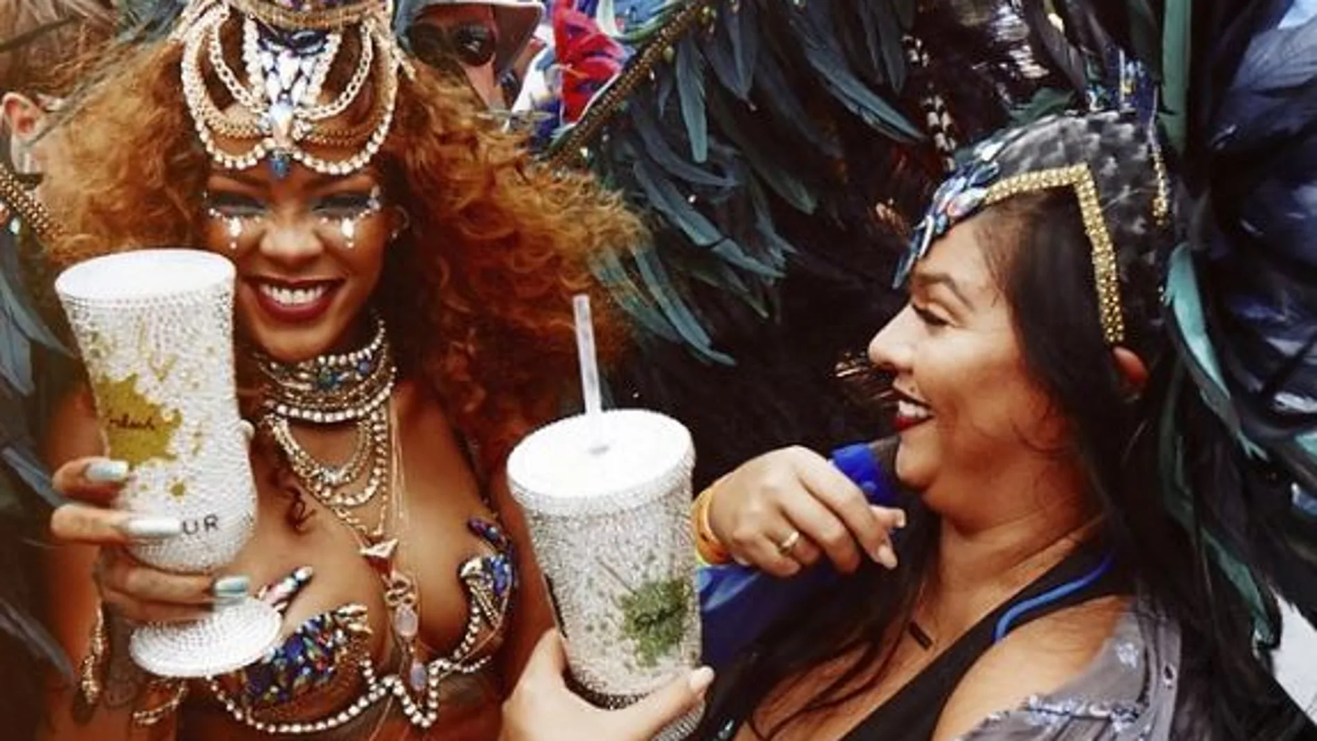 Rihanna disfrutó al máximo de la fiesta
