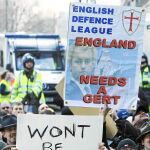 Una protesta del English Defense League en marzo de 2010 en Londres: su líder apareció ayer por primera vez en público en «The Times»