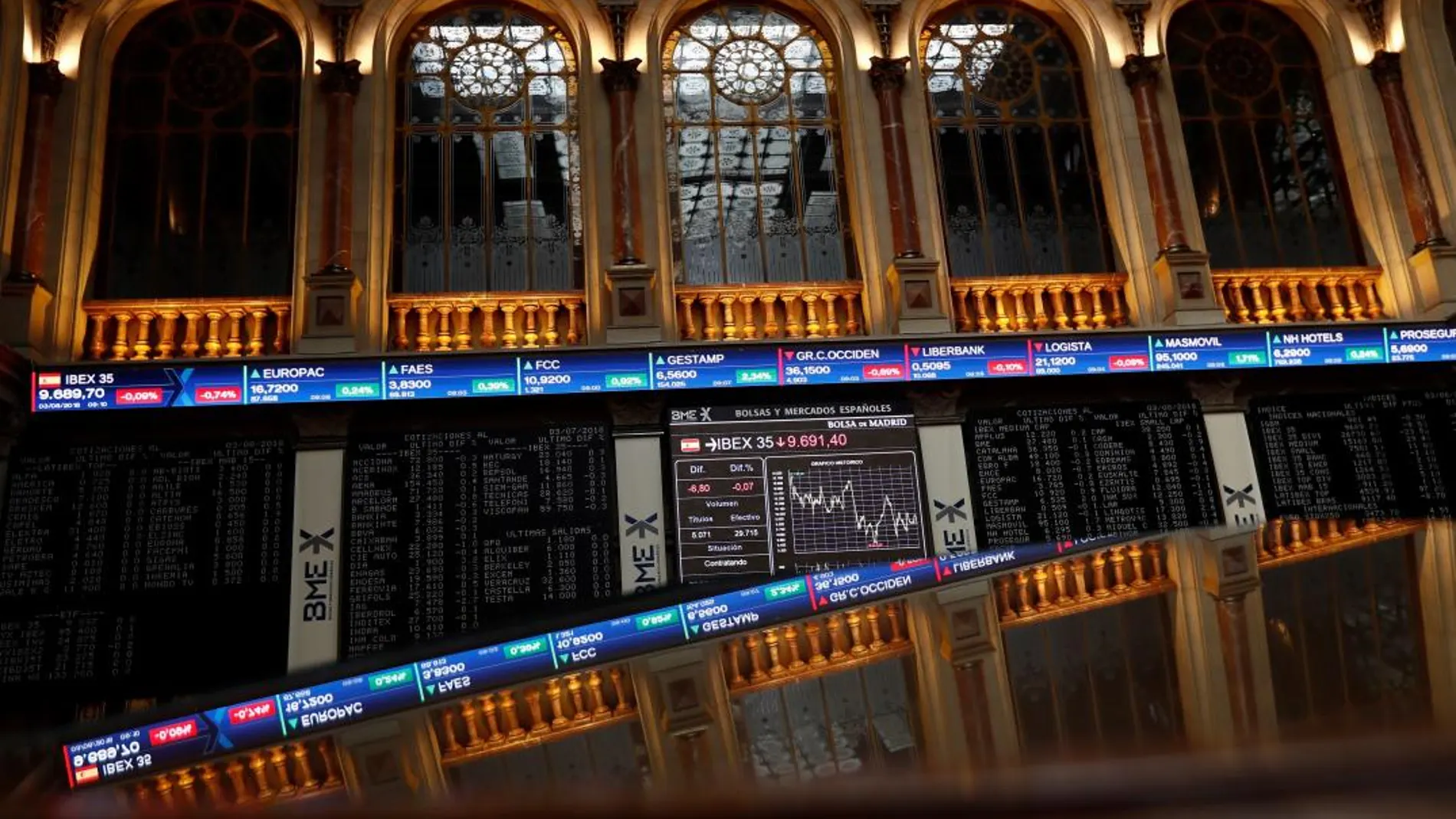 Paneles de la Bolsa de Madrid, en una imagen de archivo