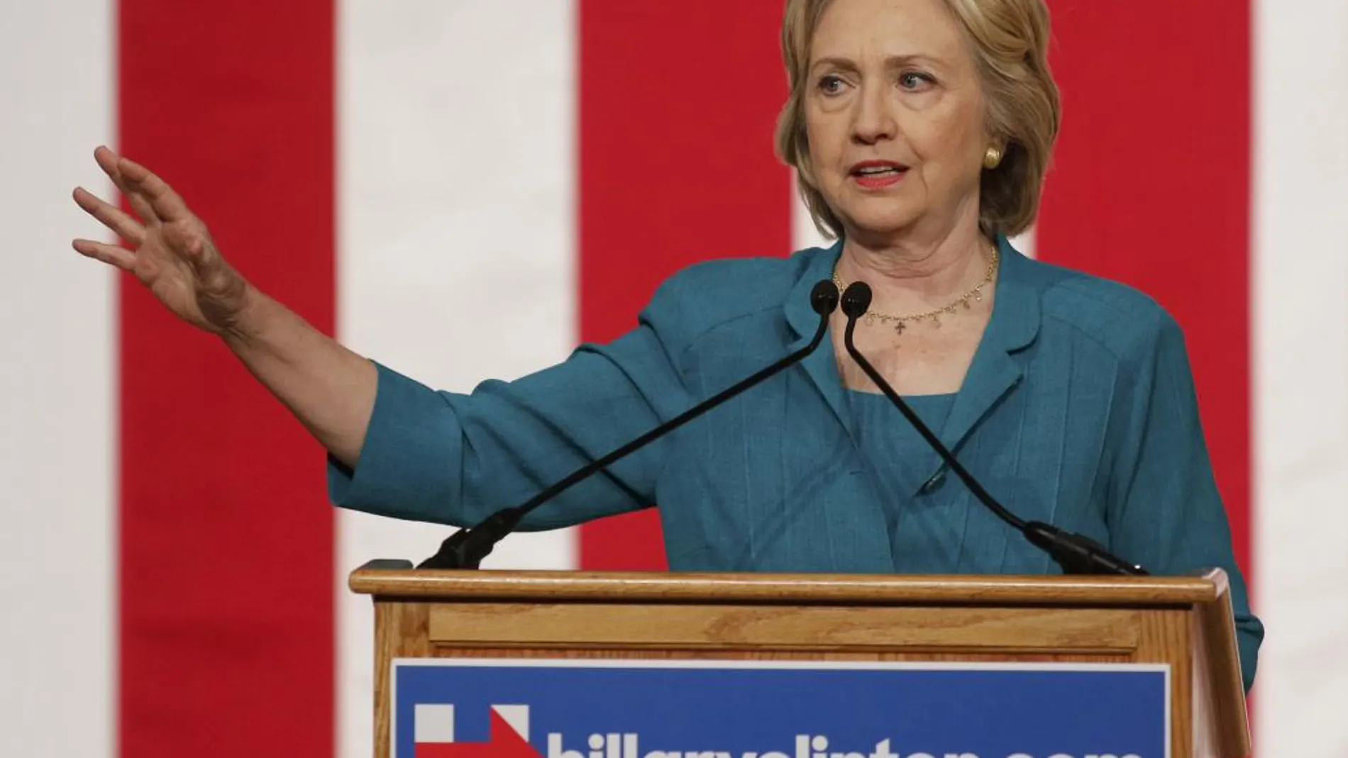 La candidata Hillary Clinton durante su intervención en la Universidad Internacional de Florida