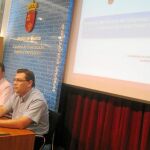 Francisco Martínez, Juan José Beltrán y Francisco Fuentes, ayer durante la rueda de prensa en la consejería