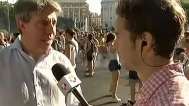 Angel Garrido, hablando para Telemadrid.